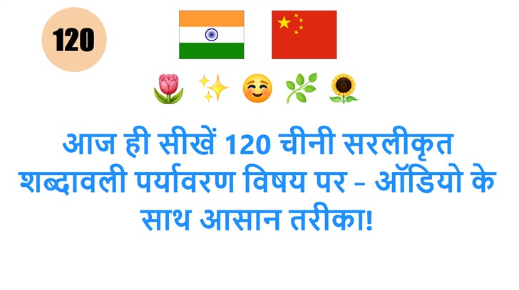 आज ही सीखें 120 चीनी सरलीकृत शब्दावली पर्यावरण विषय पर – ऑडियो के साथ आसान तरीका!